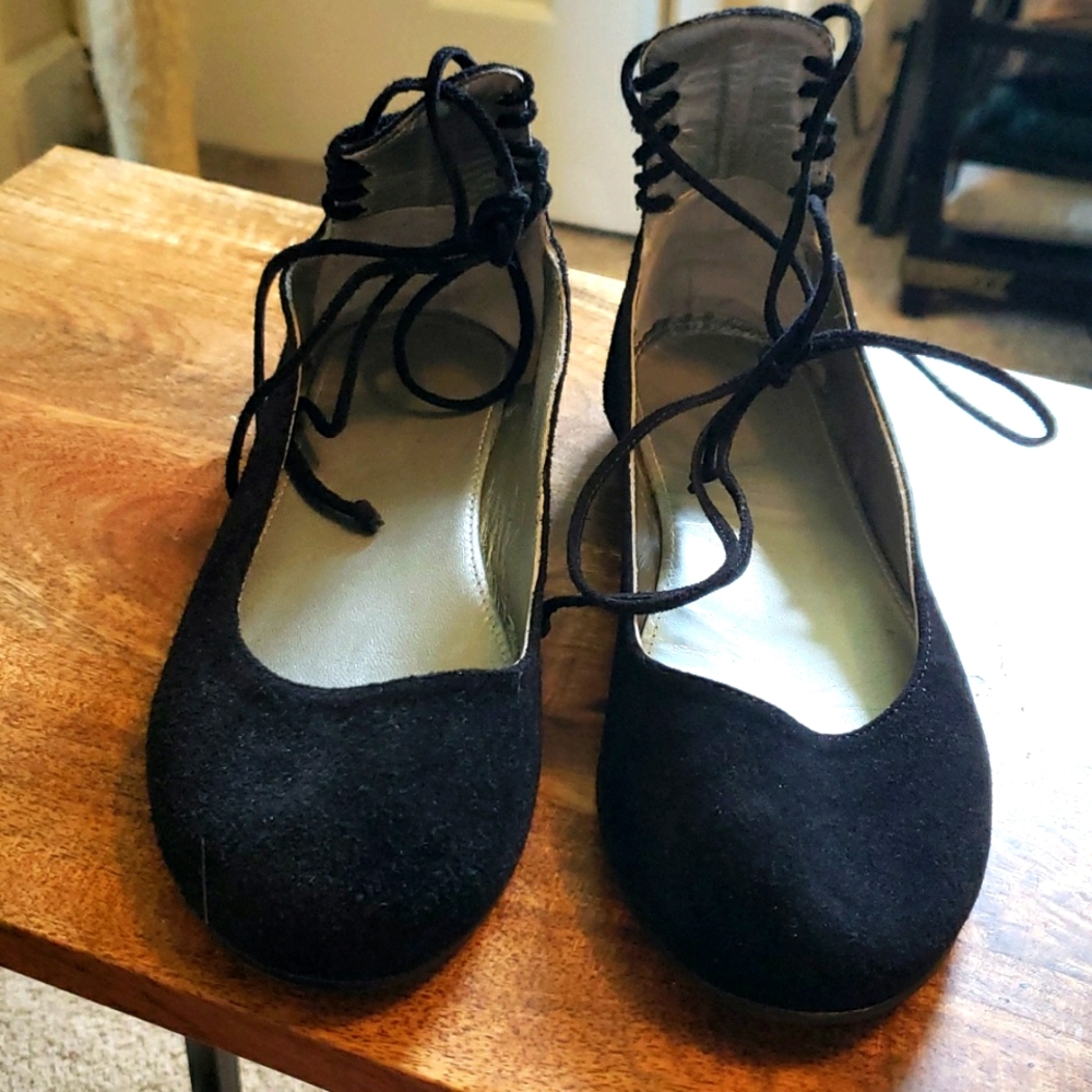 Garnet Hill Prima Ankle Wrap Ballet Flats